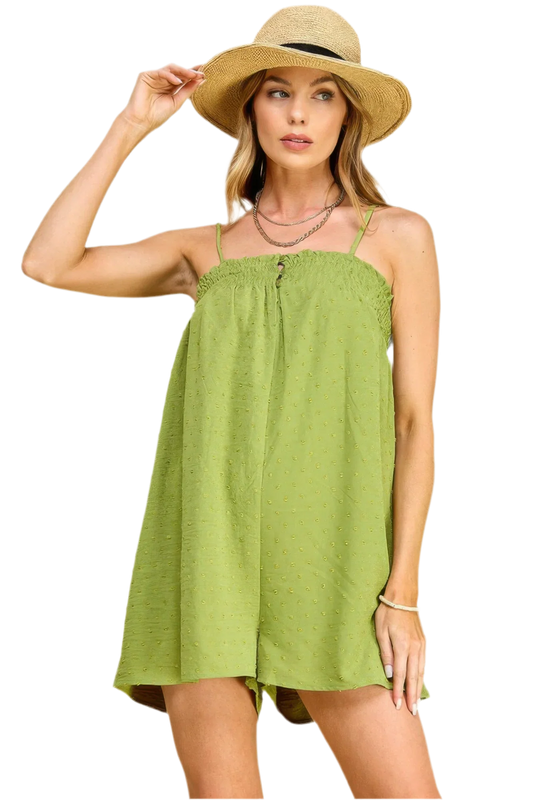 Happy Olive Swiss Dot Romper - Stylish & Comfortable - minbolu -