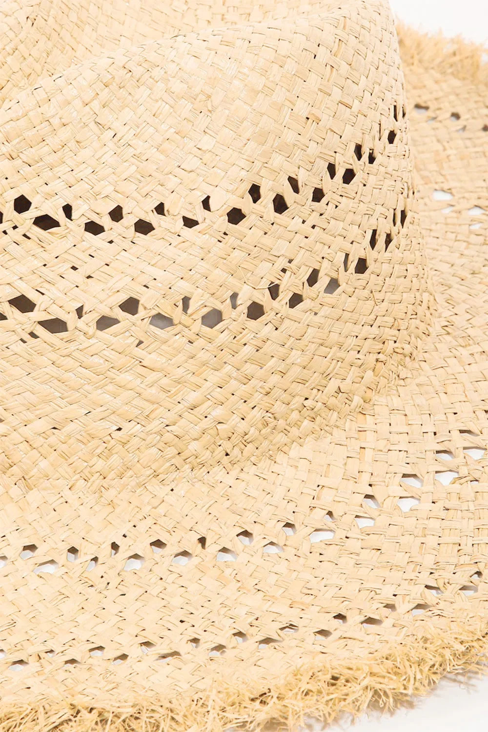 Stylish Openwork Raw Hem Weave Hat - minbolu -