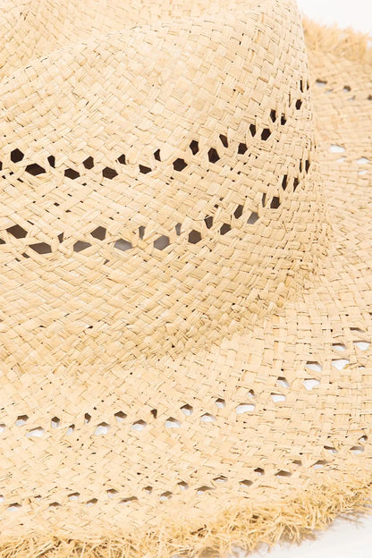 Stylish Openwork Raw Hem Weave Hat - minbolu -