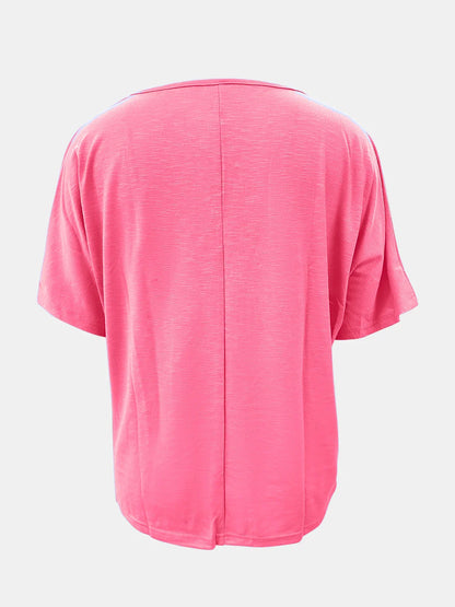 Basic Style Scoop Neck Tee - minbolu -