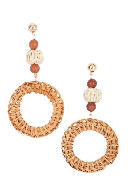 Round Bamboo Earring - Lightweight Bamboo Design - minbolu -