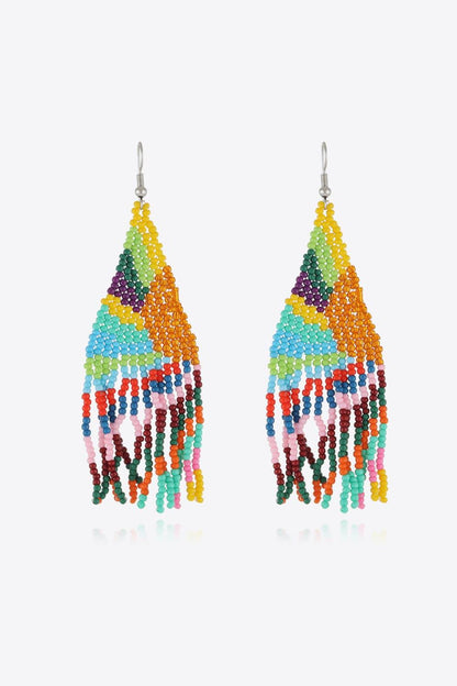 Stylish Beaded Dangle Earrings - minbolu -