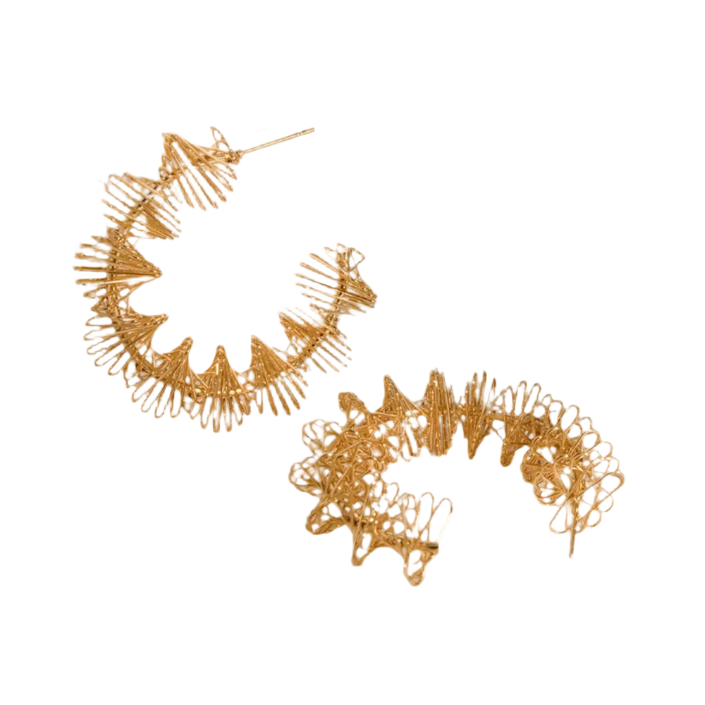 18K Gold-Plated C-Hoop Earrings - minbolu -