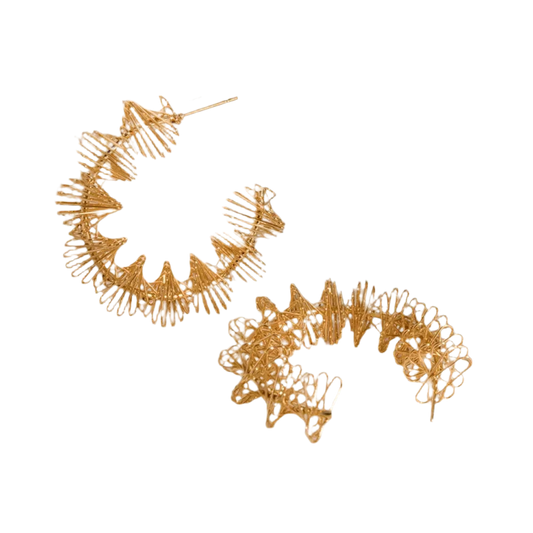 18K Gold-Plated C-Hoop Earrings - minbolu -