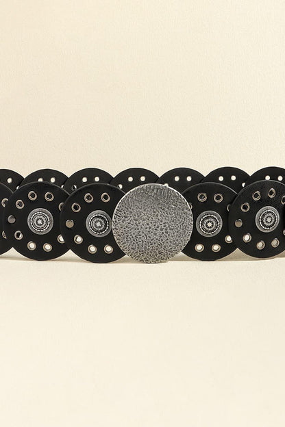 Round Shape PU Leather Belt - minbolu -