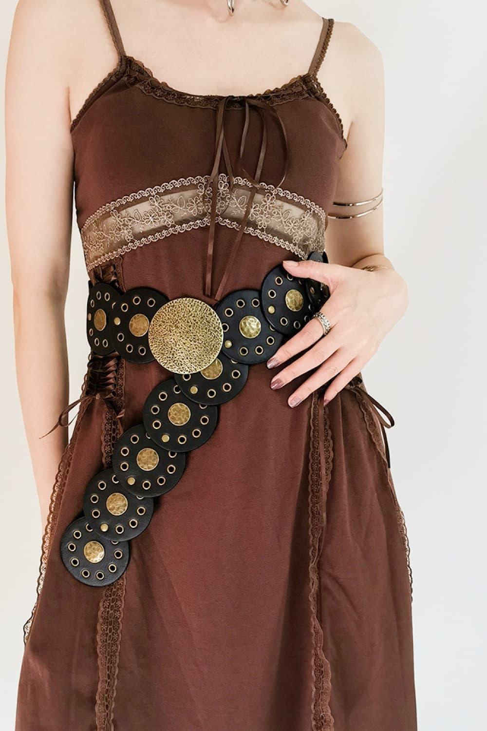 Round Shape PU Leather Belt - minbolu -