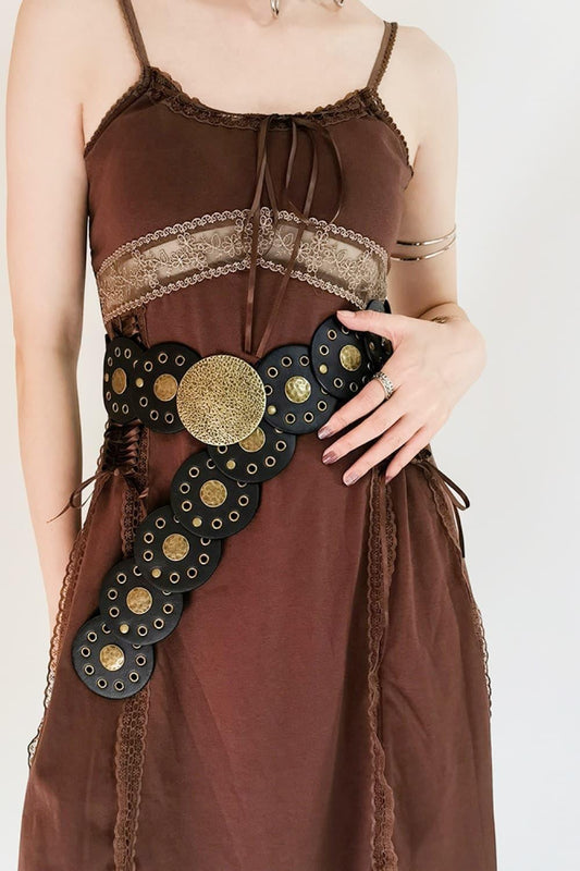 Round Shape PU Leather Belt - minbolu -
