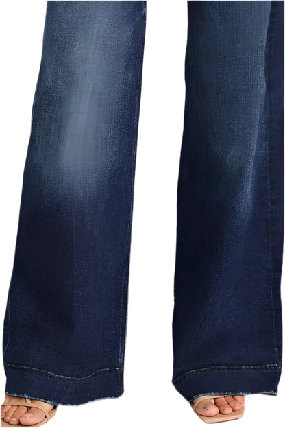 Wide Leg Jeans with Tie Waist - minbolu -