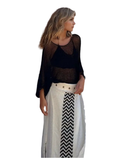 Basic Style Long Sleeve Cover-Up - minbolu -