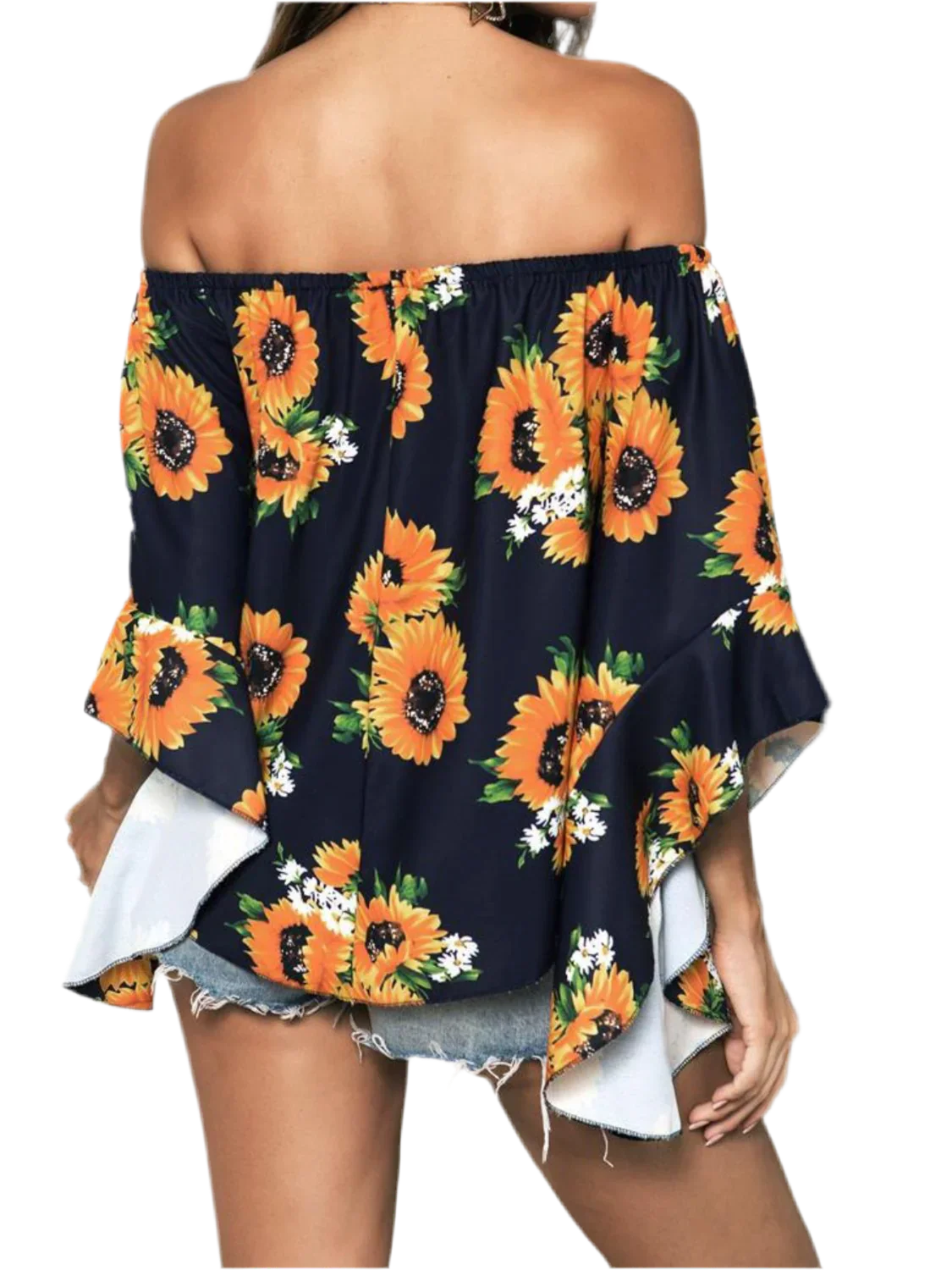 Floral Off-Shoulder Flounce Sleeve Blouse - Chic Summer Top - minbolu -