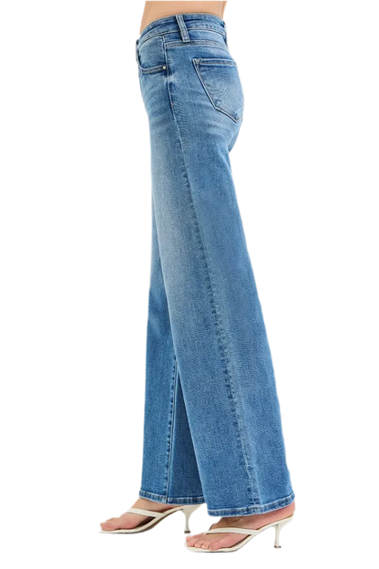 Women's High-Rise Jeans - Wide-Leg Classic Style & Comfort Boho Jeans - minbolu -