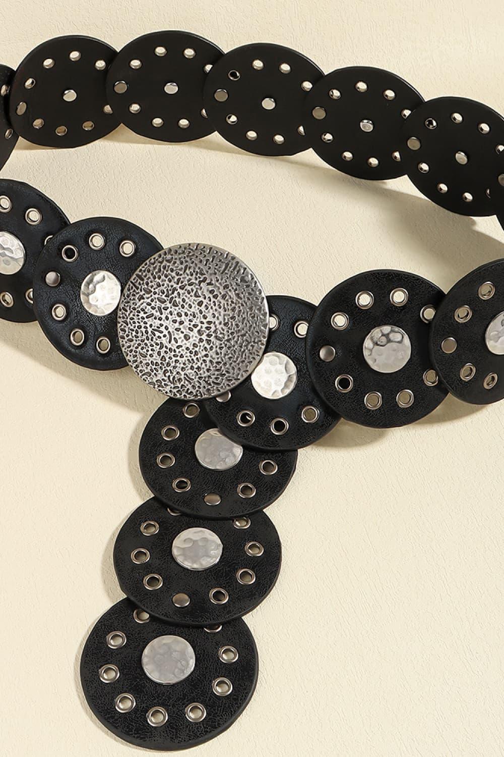Round Shape PU Leather Belt - minbolu -