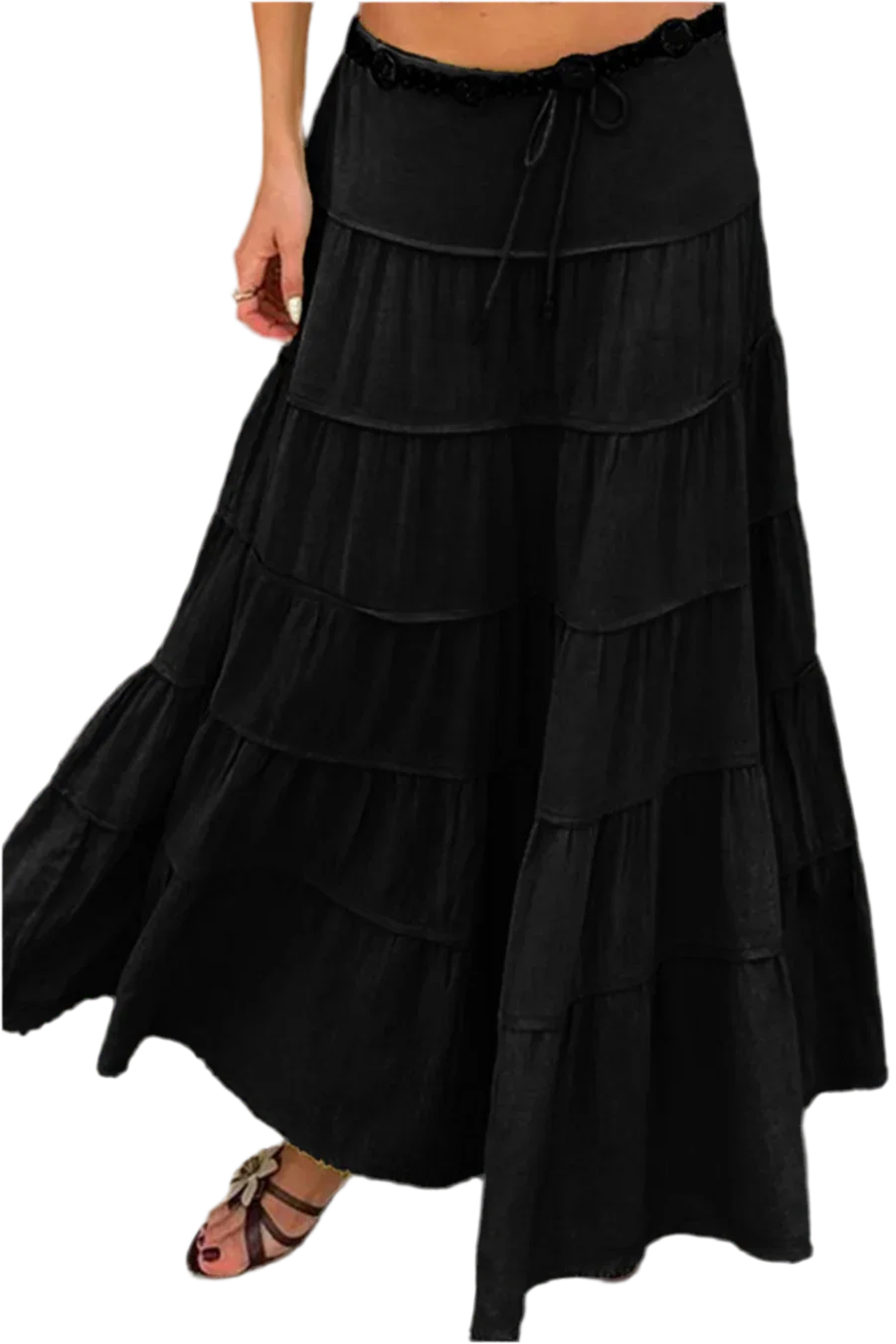 Boho Chic Tiered Maxi Skirt - Versatile & Stylish - minbolu -