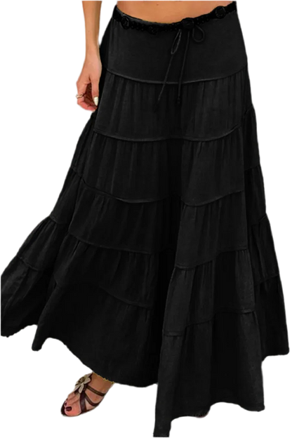 Boho Chic Tiered Maxi Skirt - Versatile & Stylish - minbolu -