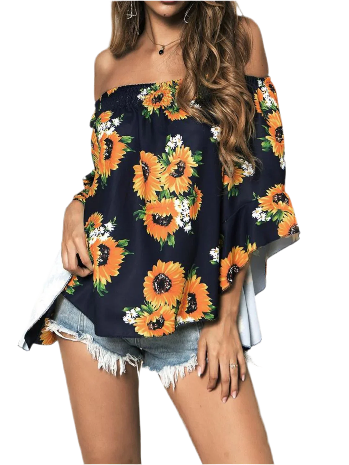 Floral Off-Shoulder Flounce Sleeve Blouse - Chic Summer Top - minbolu -