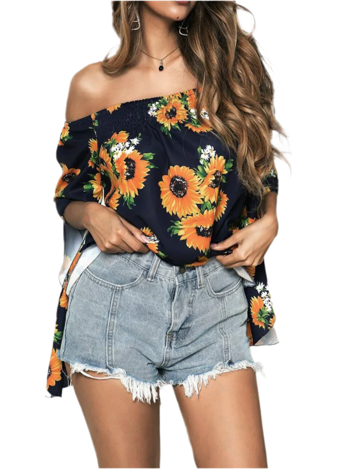 Floral Off-Shoulder Flounce Sleeve Blouse - Chic Summer Top - minbolu -