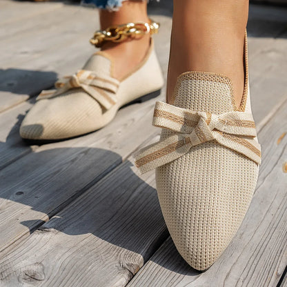 Boho Point Toe Flats - Women's Slip-On Comfort Shoes - minbolu -