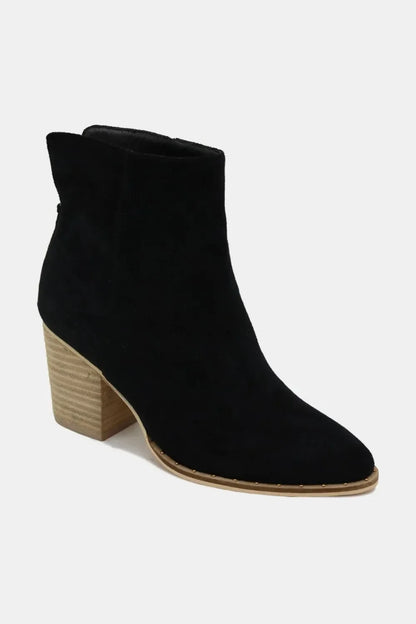 Boho Ankle Booties - Beast Fashion Faux Suede Point Toe Women's Booties - minbolu -