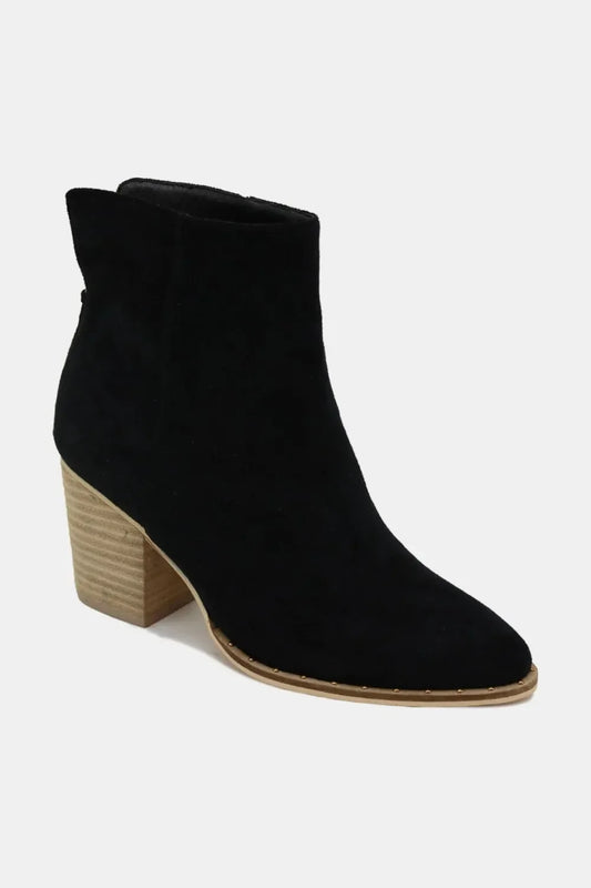 Boho Ankle Booties - Beast Fashion Faux Suede Point Toe Women's Booties - minbolu -