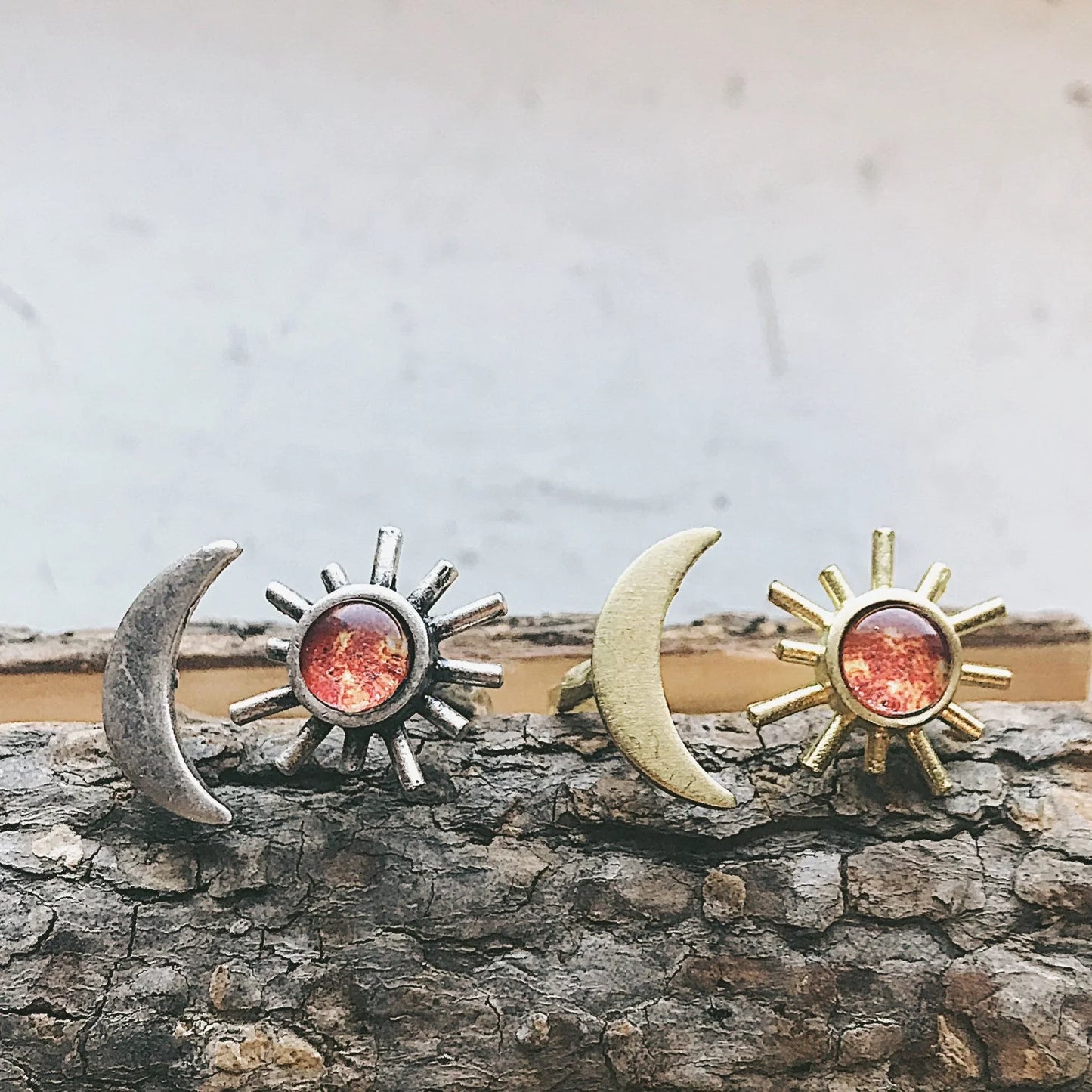 Sun and Moon Sculptural Statement Ring - minbolu -