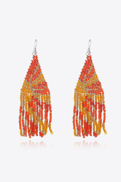 Stylish Beaded Dangle Earrings - minbolu -