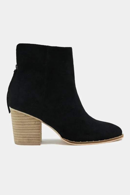 Boho Ankle Booties - Beast Fashion Faux Suede Point Toe Women's Booties - minbolu -