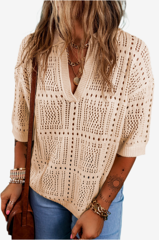 Half-Sleeve Knit Top