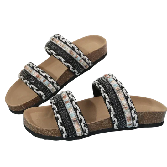 Bohemian Slides Platform Sandals - minbolu -