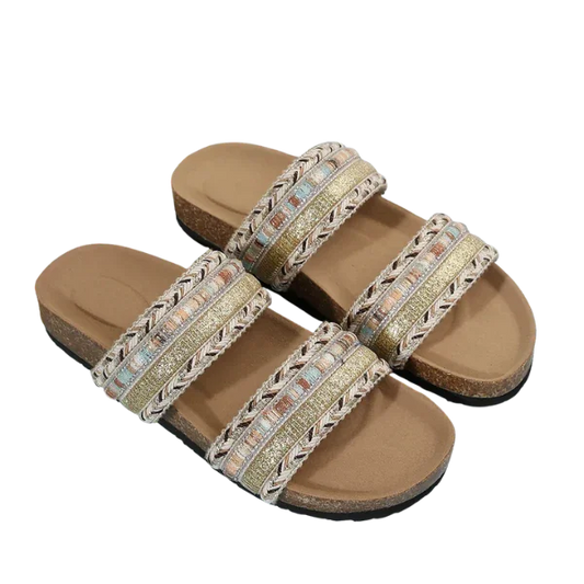 Bohemian Slides Platform Sandals - minbolu -