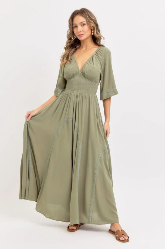 Romantic Flowy Maxi Dress - minbolu -