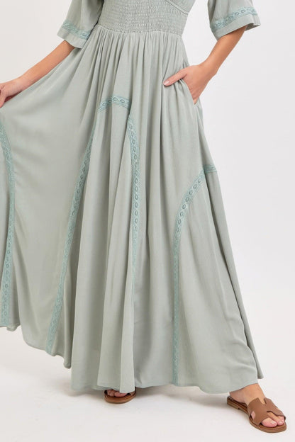 Romantic Flowy Maxi Dress - minbolu -