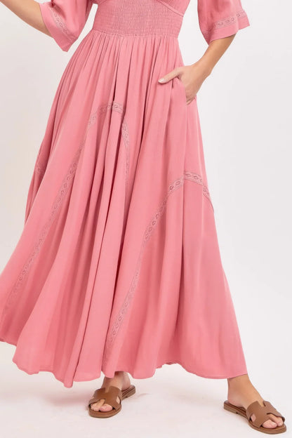 Romantic Flowy Maxi Dress - minbolu -