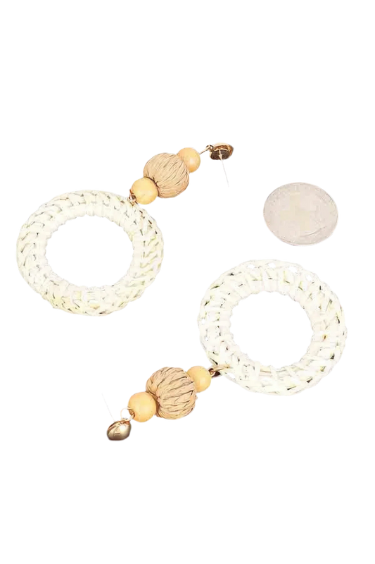 Round Bamboo Earring - Lightweight Bamboo Design - minbolu -