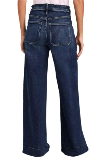 Wide Leg Jeans with Tie Waist - minbolu -