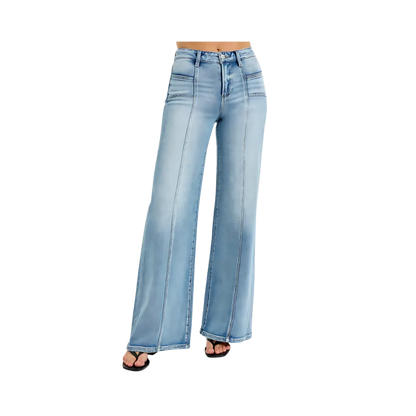 RISEN Wide Leg Jeans | Plus Size Fashion - minbolu -