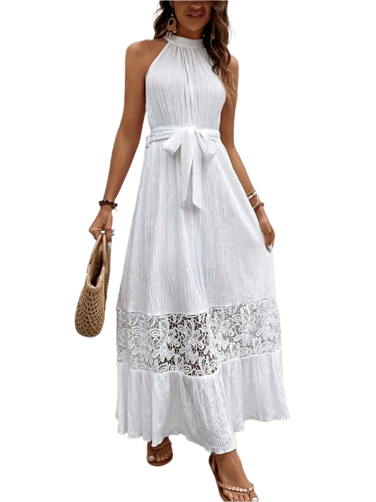 Lace Detail Boho Maxi Cami Dress - minbolu -