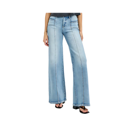 RISEN Wide Leg Jeans | Plus Size Fashion - minbolu -