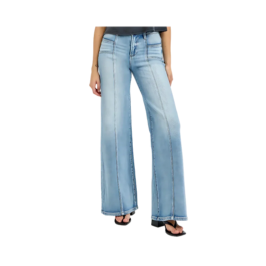 RISEN Wide Leg Jeans | Plus Size Fashion - minbolu -