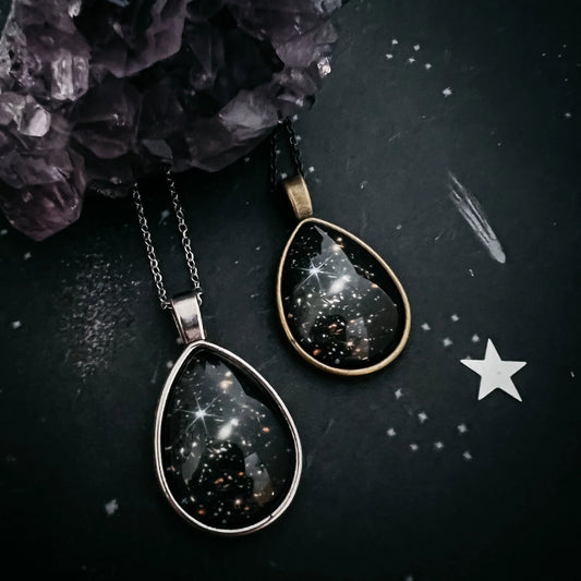 JWST Deep Field Drops in Cosmic Ocean Teardrop Necklace - minbolu -