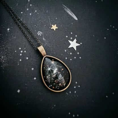 JWST Deep Field Drops in Cosmic Ocean Teardrop Necklace - minbolu -