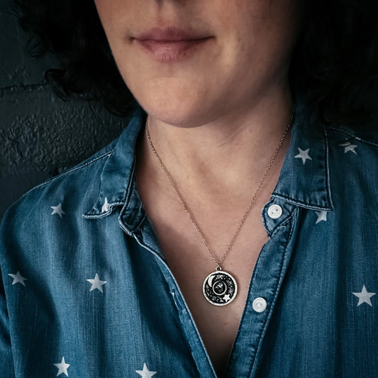 Night Sky Pendant Necklace with Authentic Meteorite - minbolu -