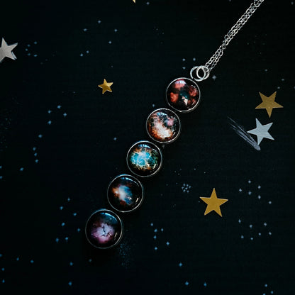 Nebula Rainbow Vertical Pendant Necklace - minbolu -