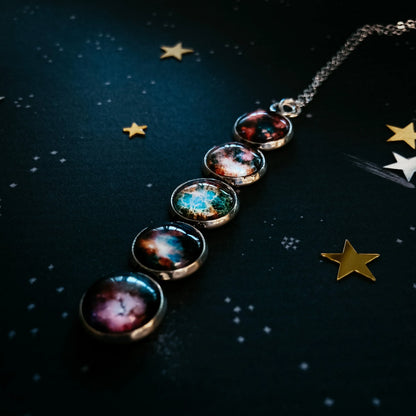 Nebula Rainbow Vertical Pendant Necklace - minbolu -