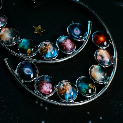 Nebula Rainbow Pride Hoop Earrings - minbolu -