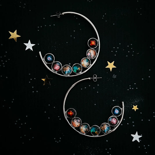 Nebula Rainbow Pride Hoop Earrings - minbolu -