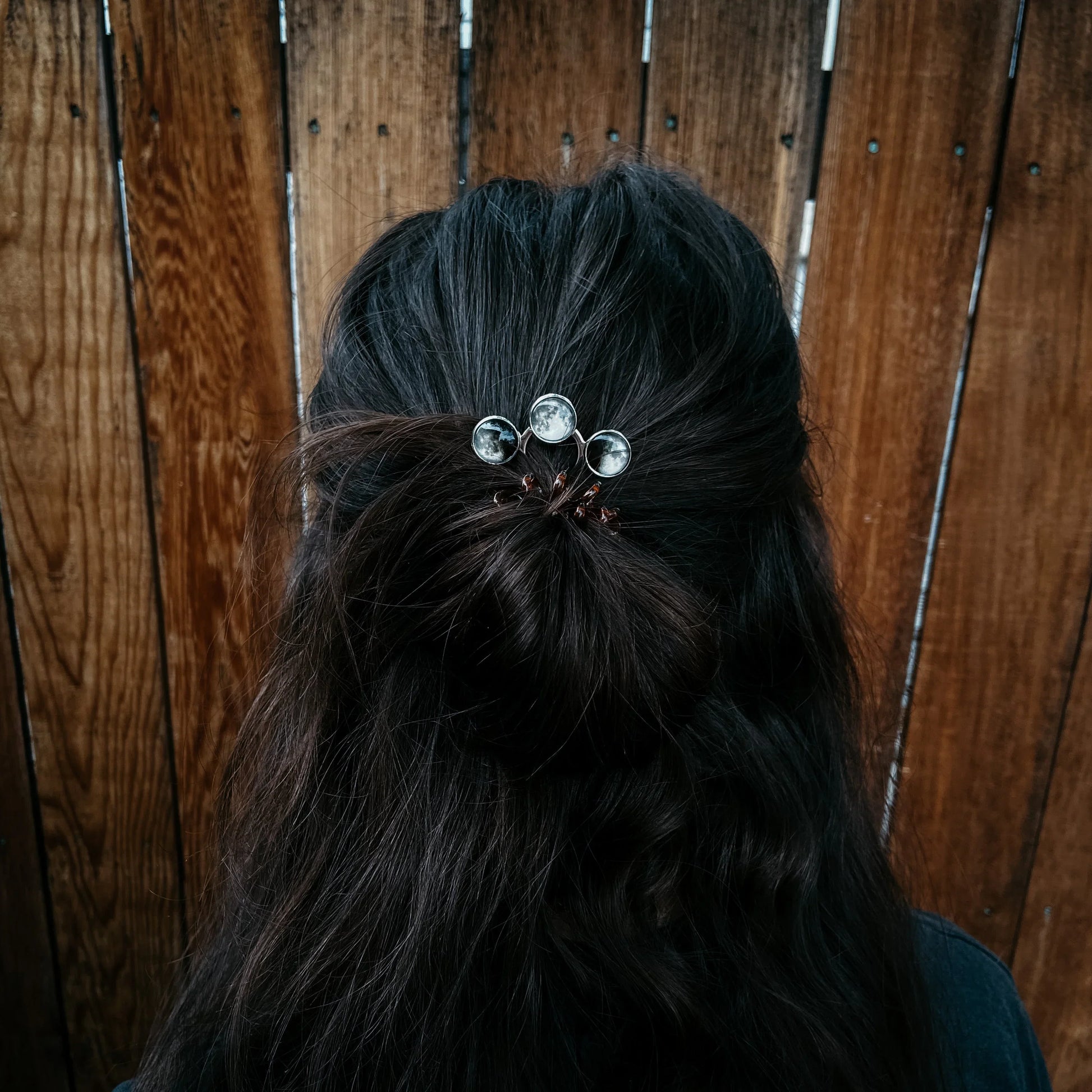Moon Phase Trio Hair Pin - minbolu -
