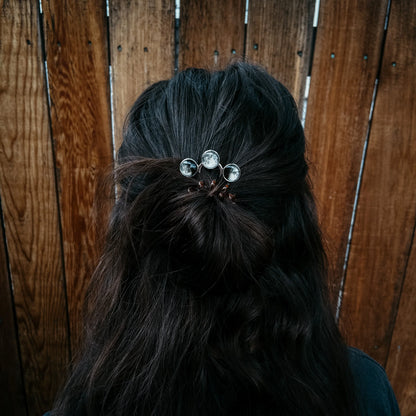 Moon Phase Trio Hair Pin - minbolu -
