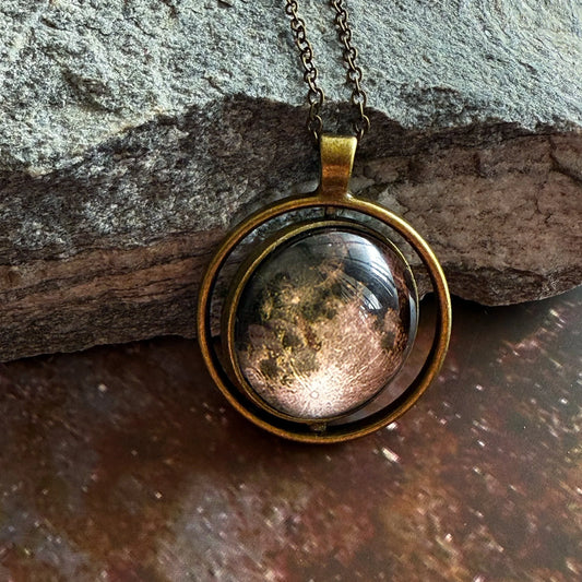 New Moon Double Sided Fidget Pendant Necklace - minbolu -