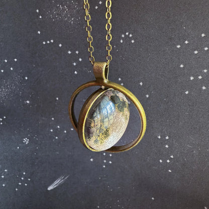 New Moon Double Sided Fidget Pendant Necklace - minbolu -