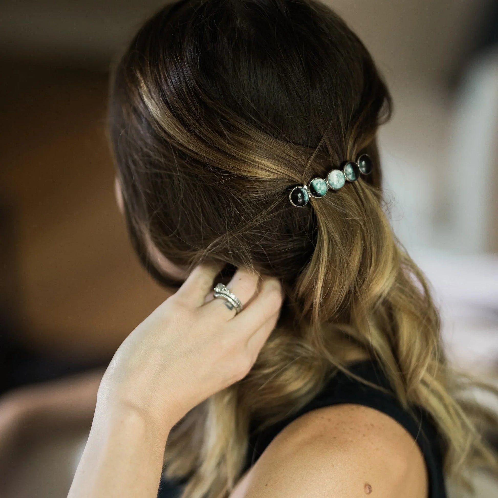 Moon Phase Hair Clip Barrette - minbolu -